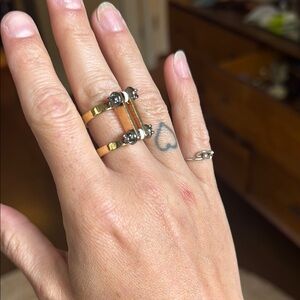 J. Crew Elegant Gold and Silver Ring